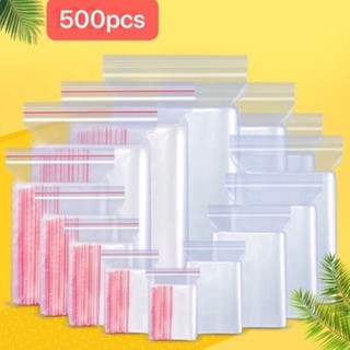 500 Pcs Plastic Zipper Bag Lot Resealable Plastic Clear Poly Bag Reclosable Zipper / Zip Lock Bag