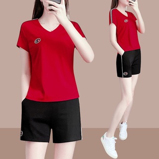 2021 new summer Korean shorts sportswear suit ladies fashion loose thin short-sleeved casual two-pie