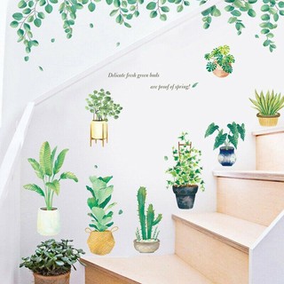 Summer Forest Green Plant Wall Sticker DIY Background Windw Home Decor Removable