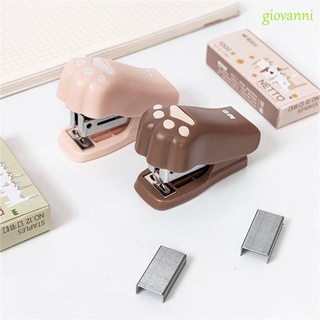 GIOVANNI1 Cute Mini Stapler with 12# Staples Cat Paw Paper Binder Office Easy Students School Supplies Stationery Binding Tools Office Binding/Multicolor