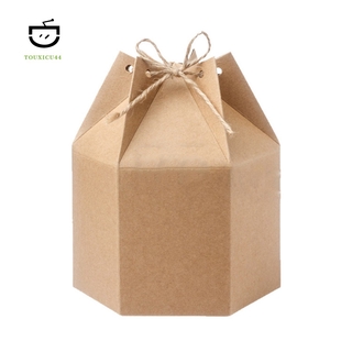 50Pcs Kraft Paper Package Cardboard Box Lantern Hexagon Candy Box Favor and Gifts Wedding Christmas Party Supplies