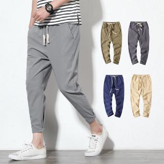 Summer Men's Linen Pants Men's Chinese Style Solid Color Casual Breathable Comfortable Fashion Trousers Men