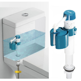 1/2" Inlet Toilet Cistern Bottom Inlet Entry Fill Valve Push Button Dual Flush Adjustable Water Flow Entry