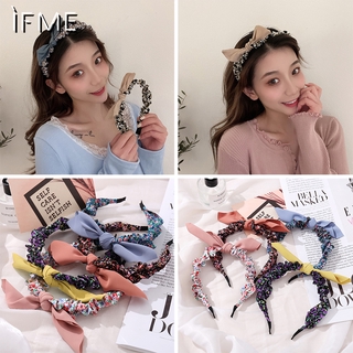 Ifme Korean Bow Floral Headband Elegant Simple HairBand Headdress Hair Accessories