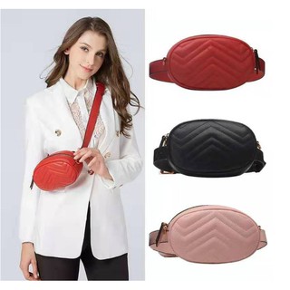 Leather Belt Bag for Women Waist Bag Chest Bag Korean Sling Bag Anti Theft Sling Bag (1)