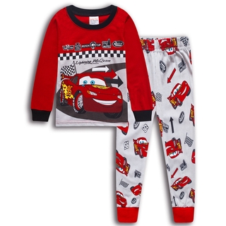 Sleepwear Kids Cars McQueen Firetruck Bob the Builder Scoop Boys Baby Kids Short Sleeves Pajama Set
