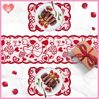 Amostlycute Lace Love Heart Table Runner Placemat Decoration For Valentine Day (3)