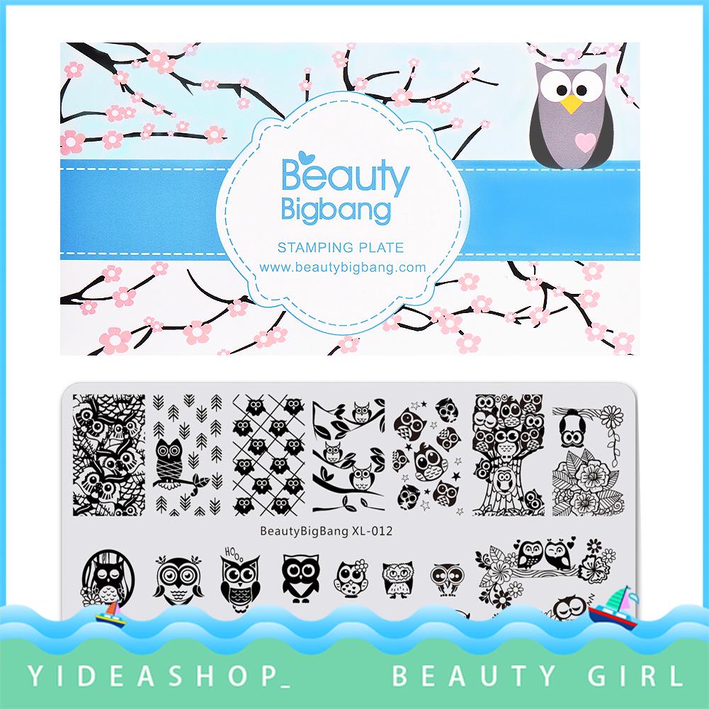 YIDA💕YIDA💕BeautyBigBang 6*12cm Owl Design Rectangle Nail Stamping Plate Animal Series