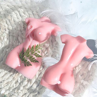 New 3D Ribbon Plump Woman Candle Silicone Mold 3D Art Wax Mold Baby Mother Candle Making Soap Aroma