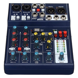 Mini 6 Channel Sound DJ Mixer Reverberation Console USB Record 48V Phantom DSP Effect Audio Mixer Ka