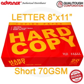 【 Ready Stock】SHORT Advance Hardcopy copy paper subs 20 (70GSM) letter 8.5" x 11" hard copy bond