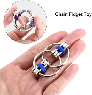 Metal Puzzle Chain Fidget Toy For Autism Flippy Chain Fidget Toy Hand Spinner Key Ring Sensory Toys Stress Relieve ADHD Top Puzzles