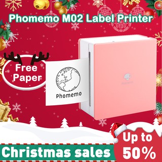 ✨Christmas Discount✨Phomemo Mini Pocket printer M02 Pink Bluetooth Thermal Printer Pocket Sticker Receipt Printer Compatible with iOS + Android