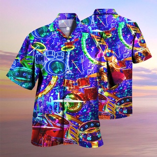 ❁♙2021 foreign trade foreign trade new style Hawaiian beach men s short-sleeved casual fashion men s