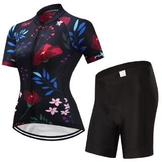 Cycling Jersey Women Set Short Sleeve Breathable Sports Bike Jersey Gel Padded Shorts Bicycle Pants