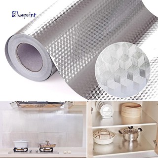 ★BP Aluminum Foil Self Adhesive Waterproof Wallpaper Kitchen Sticker DIY Home