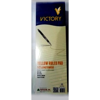 Victory Yellow Ruled Pad 1/2 Lengthwise Made in Japan Woodfree Paper 10 pads in one ream