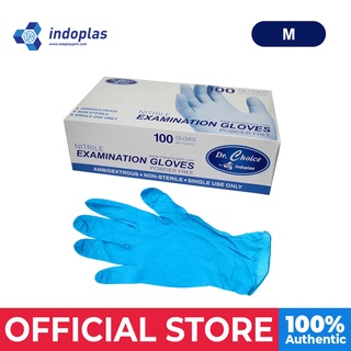 Indoplas Dr. Choice Nitrile Examination Gloves Box of 100 (Medium) 1's