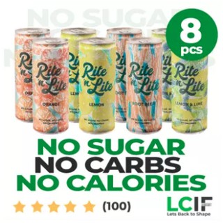 Rite N' Lite Lowcarb 8pcs 250ml Any Flavor No Sugar KETO Friendly Soda Rite n Lite Low Carb