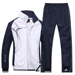track pants☃Men Sportswear New Spring Autumn Tracksuit 2 Piece Sets Sports Suit Jacket+Pant Sweatsui