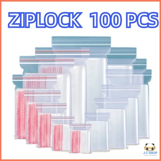 J.C SHOP 100 PCS Ziplock Transparent Plastics plastic Storage Bag