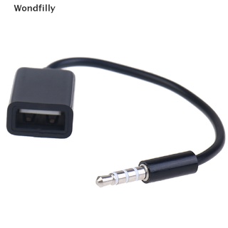 Wondfilly 3.5mm Male AUX Audio Plug Jack To USB 2.0 Female Converter Cable Cord Car MP3 PH