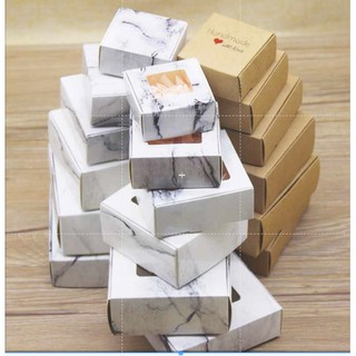 JCCCgift box Multi-size marbled window candy box DIY candy box visible stone grain love various size packaging material box