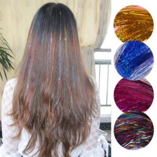 Hair tinsel sparkle holographic glitter extension highlight