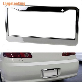 LargeLooking（**）1PCS Chrome Stainless Steel Metal License Plate Frame Tag Cover With Screw Caps