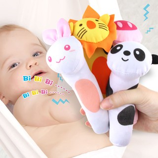 Animals Baby Rattles Soft Plush Toys Handing BB Sounder bell