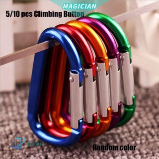 MAGIC 5/10pcs Random New Climbing Button Outdoor Sports Camping Hiking Hook Buckle Keychain Equipment Safety Multicolor Aluminium High Quality Alloy Carabiner (1)