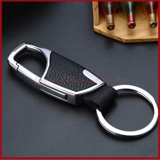 Leather Stainless Steel Metal Modern Sporty Remote Car Key Chain Key ring Business Gift Key holder