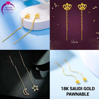 Silver Kingdom 18K Saudi Gold Pawnable Tictac Earrings GOLD-TE09