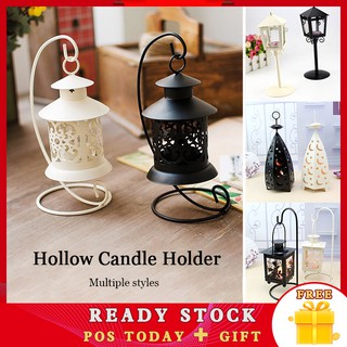 Hollow Candle Holder Popular Morden Art Candlestick White/Black Candle Holder Gifts Bedside Lamp