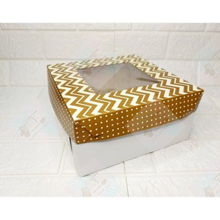 gift box卐8x8x4 Cake Box Pastry Printed With White Bottom And Clear Window 5 P