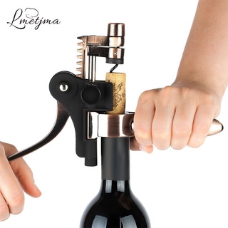 LMETJMA Rabbit Corkscrew Wine Opener Set Include Foil Cutter Vacuum Wine Stopper Spiral and Stand Wi