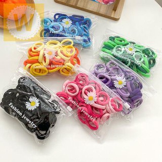 【READY STOCK】Simple hair tie set small fresh personalized mixed color Korean hair accessories portable rubber band hair rope