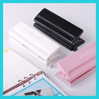 KW-trio Adjustable 6-Hole Puncher with 6 Sheet Capacity Organizer Desktop Punch Six Ring Binder for A4 A5 A6 B7 Dairy Planner
