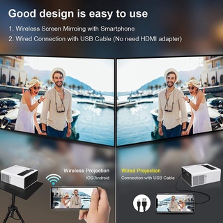 Mini Projector Portable Resolution Home HD Mobile Phone Projector With Video Player LED Projector (6)