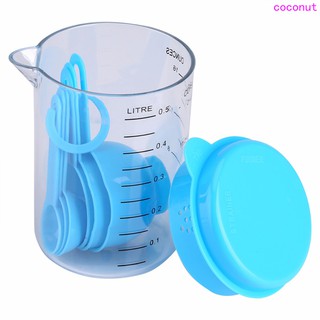 7PCS/Set Plastic Measuring Cups with Spoons Measure Kitchen Utensil Cooking Scoops Sugar Cake Baking Scales Spoon