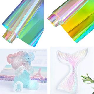 ✿INF✿ Aurora AB Effect Reflective Mirror Paper DIY Epoxy Resin Mold Jewelry Fillings