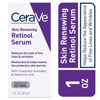 CeraVe Skin Renewing Retinol Serum 30mL (1oz ) | Anti-Aging, Smoothing Fine Lines, Skin Brightening