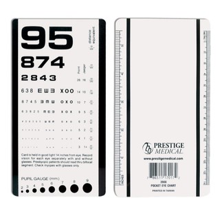 PRESTIGE Pocket Eye Chart with Pupil Gauge and Ruler