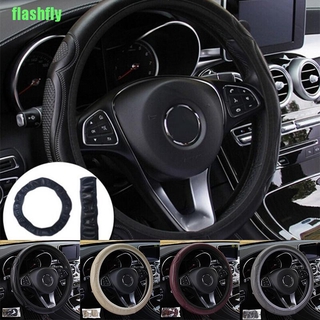 FF Universal Auto Car Steering Wheel Cover Leather Breathable Anti-Slip 38Cm