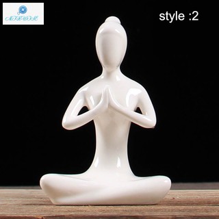 White Yoga Figurine Statue Home Decorative Porcelain Ceramic Gifts Crafts (6)
