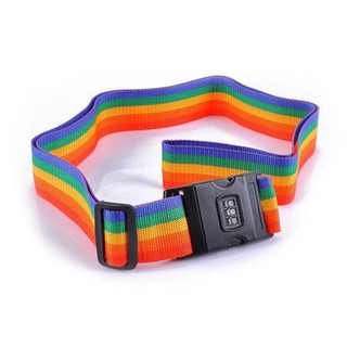 suitcase case▬♠Backpack Travel Cross Colorful Strap Suitcase Secure Rainbow Belt Password