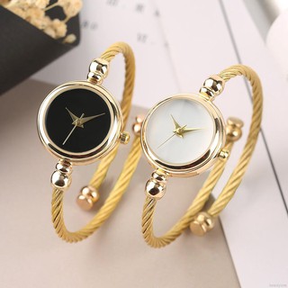 🌟Women Golden Watch Wire Bracelet Charm Quartz Wristwatch