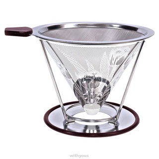 Reusable Round Gift Permanent Paperless Manual Device With Removable Stand Coffee Filter