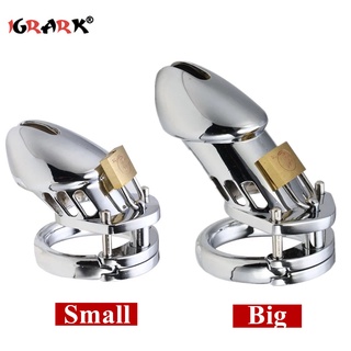Stainless Steel Male Chastity Belt Device Metal Penis Rings Lock Cage Ring BDSM Bondage Sex Toys For