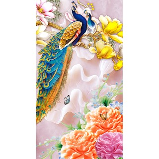 HX-186 Peacock Art Painting Canvas Poster Home Living room Corridor Wall decor Picture No Frame